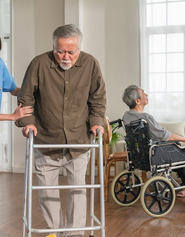 Caregiver assisting person